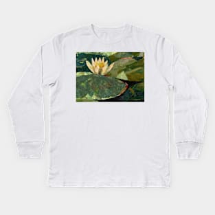 Water lily in collage Kids Long Sleeve T-Shirt